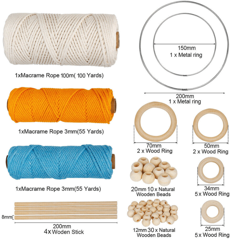SandrasCreatives™ - 73 Pcs Macrame Kits for Adults Beginners DIY AU